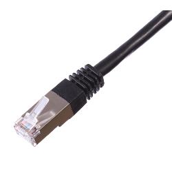 CORDON RJ45 CAT 6 BLINDE FTP ETANCHE ET ANTI UV OUTDOOR NOIR 0,5 METR