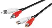 RALLONGE AUDIO 2xRCA MALES VERS 2xRCA FEMELLES EN 15 METRES