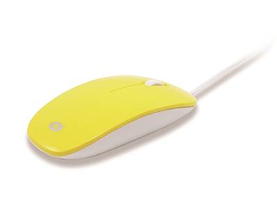 SOURIS OPTIQUE AMBIDEXTRE  2 BOUTONS + MOLETTE JAUNE