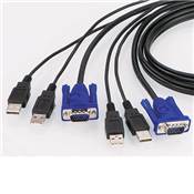MINI KVM CABLES INTEGRES 2 PORTS USB 