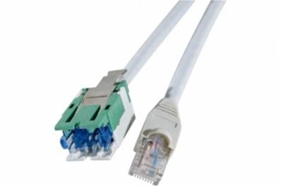 CORDON CBE-RJ45 CAT 5e 100 OHMS FTP 2P COQUILLES VERTE 2M