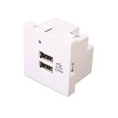 PLASTRON 45x45 CHARGEUR USB 2 PORTS 5V-2.1A