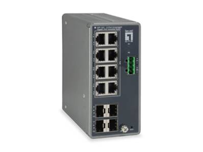 SWITCH INDUSTRIEL POE 8 PORTS GIGABIT 240W +4 SFP RAIL DIN