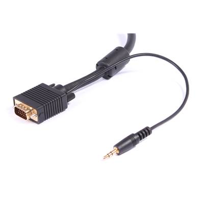 CORDON VGA HD15 M/M + AUDIO JACK 3.5 STEREO 30 METRES 