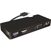 REPLICATEUR DE PORT USB 3.0 ->1xRJ45 GIGA-1xVGA-1xHDMI-1xUSB 3.0