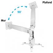 SUPPORT VIDEOPROJECTEUR MUR ET PLAFOND REGLABLE BLANC